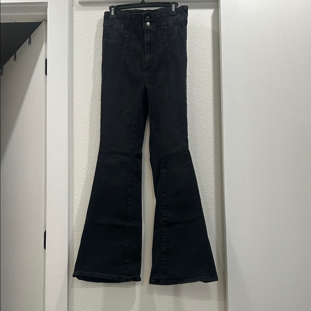 Free People Black Bell Bottom Jeans